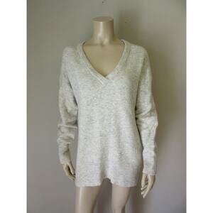 The Group BABATON Gray Size M Oversized Long Sleeve V-Neck Pullover Sweater
